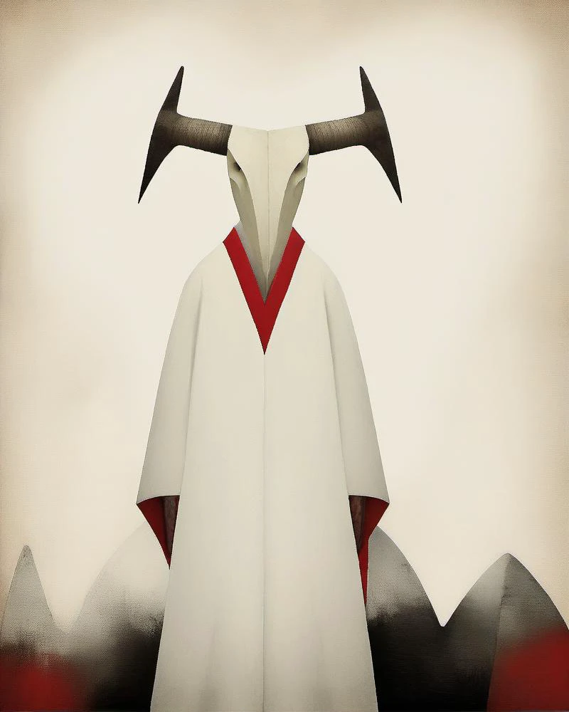 <lora:Fstyle_CG:1> Satan, cow, horn, robe, <lora:Gabriel Pacheco Style:0.6> Gabriel Pacheco Style page <lora:SDXL_White_Sa_May:0.4> white <lora:F-Style:0.3>