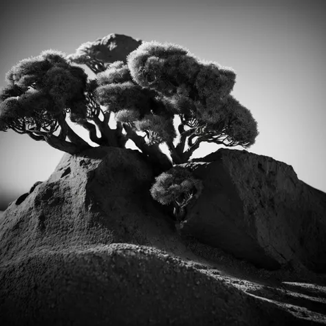 masterpiece,best quality,ultra high res, 8k uhd, dslr, high quality,(photorealistic:1.4),a light shone on the desert,there are many rolling stones in the desert,low key ,black greyscale,
,motion design,C4D,rendering,light and shadow