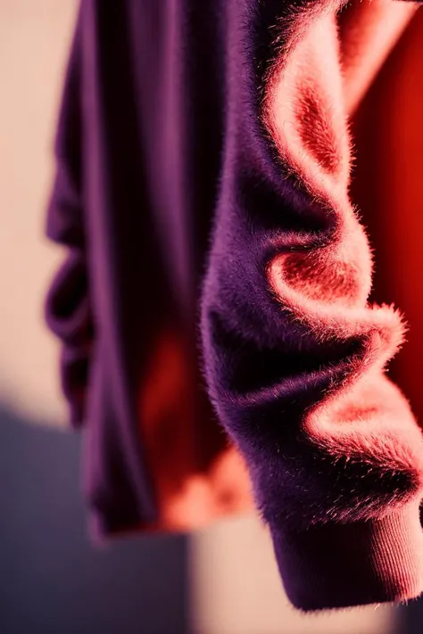 masterpiece,best quality,(photorealistic:1.4), cinematic lighting, HDR,Product photograph,Sweater,(close-up), fluff,light and shadow,depth of field,
,light and shadow,
,motion design,C4D,rendering