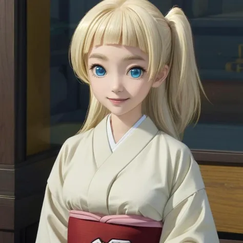 <lora:Shirara V1:0.8> Tsubaki Shirara, blue eyes, blonde hair, blonde thick eyebrows, colored eyebrows, pale skin, (long hair), (blunt bangs),
white kimono, dice pattern,
<lora:side_up-1.0:0.5> su hair, side up, one side up,
Masterpiece, Best quality, beautiful, ((upper body)), Human, looking at viewer, crisp, clear, Digital painting, oil painting, best quality, detailed hair, detailed background, detailed body, detailed eyes, full body, cute, smile, medium breast, round breast, perfect body, 1girl, solo, hands, young female,
east asian architecture, japanese clothes,
ultra high resolution, raw photo, deep shadow, low key, natural light,
<lora:Furtastic_Detailer:0.5> <lora:hairdetailer:0.5> <lora:skin_slider_v1:0.5>