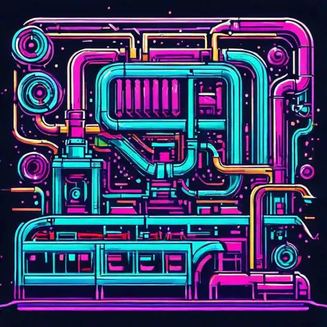 DonML4zrP0pXL  Irrigation System, Graphical User Interface (GUI),Rubber Wheels,Language Selection Labels,I/O Ports (Input/Output),Inlays, Chevron, Polished, , neon lights, vibrant, colorful, laser, <lora:LazrPopXL:1>