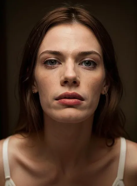 Roxetta, <lora:Roxetta-Shurikv15:1>,
In a world of silent gestures and exaggerated expressions, a female mime finds herself in a state of utter confusion, her face contorted with bewilderment. (Best quality: 1.3) Her white-painted face, adorned with a traditional mime's black and red makeup, amplifies the emotions she portrays. (Masterpiece: 1.3) Despite her best efforts to communicate through gestures and physicality, her perplexed expressions convey a sense of frustration and uncertainty. (Detailed: 1.2) Her body language is filled with exaggerated movements and puzzled gestures, as if searching for answers in an invisible maze. (Soft: 1.4) The lighting adds a touch of drama, casting shadows that mimic the complexity of her thoughts. (Close-up shot style: 1.3) The camera zooms in, capturing the intricate details of her face, revealing the depth of her confusion through every furrowed brow and contorted expression. (Realistic art style: 1.2) The artwork portrays her as a symbol of the human struggle to comprehend the mysteries of life, reminding us that even in the absence of words, confusion is a universal experience. The image serves as a visual representation of the complexity of emotions and the sometimes futile attempts to understand the world around us. Through her performance, she invites us to reflect on the enigmatic nature of existence and the shared experiences that connect us all. (Full body: 1.3)