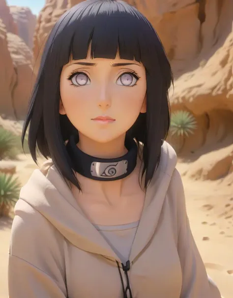 adult-hinata, desert oasis, neckband, [professional photo, studio lighting, HDR, UHD, 64K]<lora:SDXL - Char - Hinata-01-01:1>