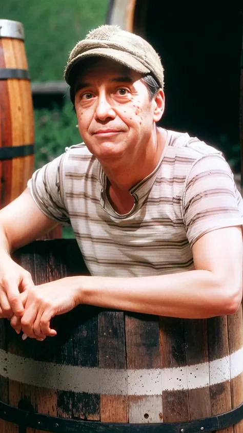 (best quality:1.3), (realistic:1.3),
1boy, (quiron_elchavodel8_v1:1), detailed face, skin spots, (skin moles:1.1), (skin pores:1.1), wearing The Deerstalker, wearing El Chavo costume, rising from a barrel, sharp focus, (professionally color graded),
<lora:quiron_elchavodel8_v1:1>,