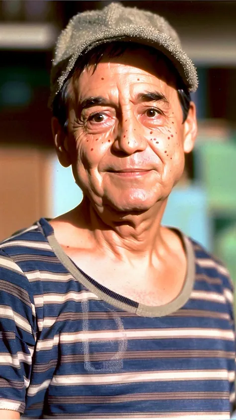 (best quality:1.1), (masterpiece:1.1), (realistic:1.2), (detailed:1.1),
photo of a 38 years old man (quiron_elchavodel8_v1:1), el chavo del ocho tv series, look at a camera and smile,
<lora:quiron_elchavodel8_v1:1>,