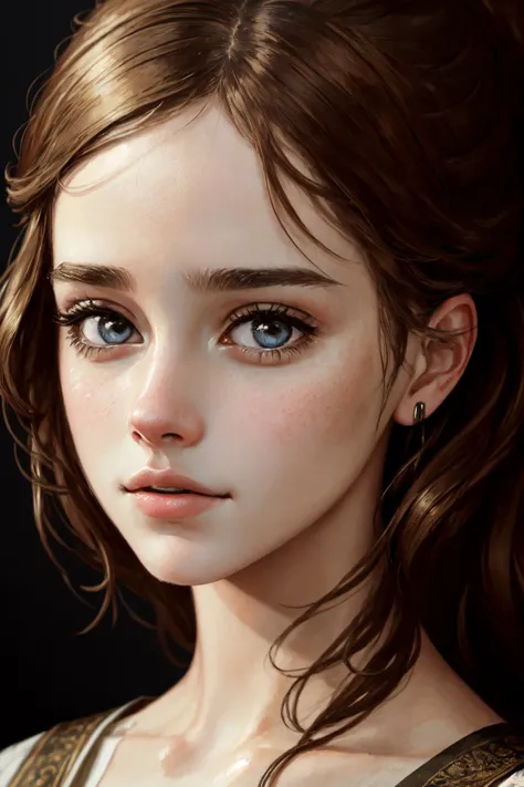 masterpiece, best quality, realistic, 1girl, solo, looking at viewer, portrait, close-up, abstract background, intricate background, <lora:Waifu-BrianaWildStarV1.4:0.95>