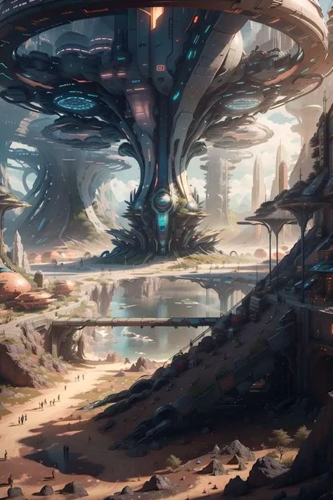 a sci-fi city with terraforming as the main element, landscape with shade,
best quality, masterpiece, ultra high res, (photo realistic:1.4), futurism,<lora:XSArchi_127:0.9>