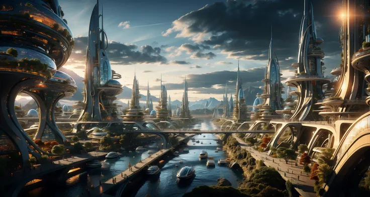 extreme detail,buidling,a city of the future on a hill,no humans,scenery,narrow gorge,high cliff,modern architecture,super wide angle lens,photorealistic,film noise,<lora:aki:0.4>,<lora:_20230804133522:1>,future urban architecture,science fiction,a clear sky,bright light,soft light,<lora:XSArchi_127:0.6>,
