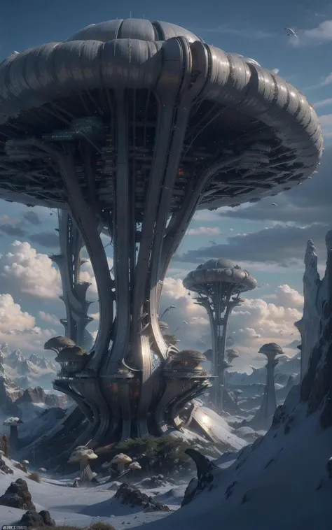((by Zaha Hadid)),
<lora:XSArchi_127:0.75>,
<lora:Concept_scenery_background:0.3>,
crazy curve,spore planet,(fractal art),extreme detail,((mushroom shaped building)),the sun is shining brightly,blue sky and white clouds,