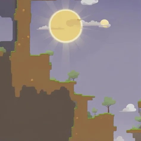 ddnet, forest, light tiles, tilemap, background, sky, sun, <lora:DDnet:1>