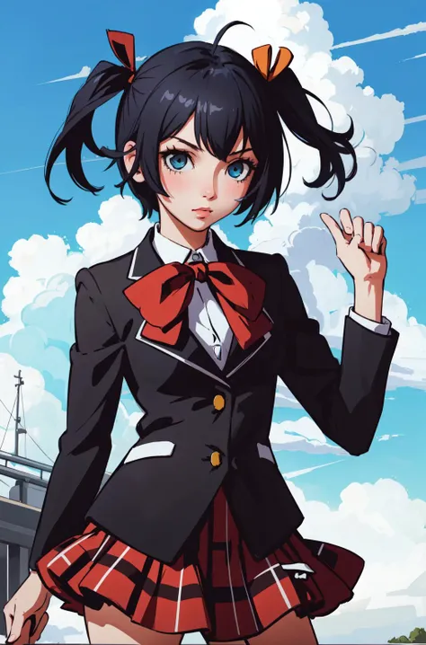 (masterpiece, best quality), intricate details, 8k, artstation, wallpaper, official art, splash art, sharp focus,
1girl, <lora:chunibyo_takanashi-12:0.8> takanashi, one side up, ahoge, blue eyes, medical eyepatch, school uniform, jacket, plaid skirt,
