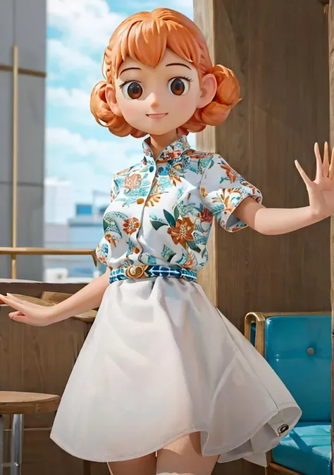 1girl, looking at viewer, cute face, smile, orange hair, black eyes, restaurant, dress,
(dynamic pose:1), (dynamic angle:1), (cowboy shot:1.2),
(masterpiece:1.2), (best quality, highest quality), (ultra detailed), (8k, 4k, intricate), 
 <lora:PokemonConcierge_Style-15:0.8>