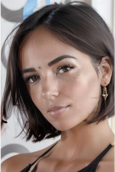 1woman ambigrammatic photography of <lora:Agathe Auproux:1> centered portrait by Magali Villeneuve
