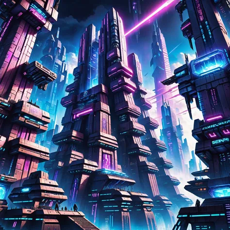 cyberpunk, fantasy, solemn,soaring scifi sky city at the end of reality<lora:EnvyBetterHiresFixXL01:0:hr=1><lora:EnvyAztecArchitectureXL01:1>