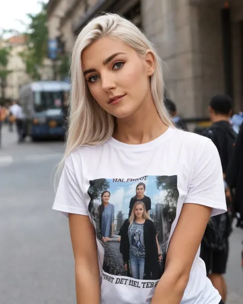 <lora:OFMEvaEl:0.75> ofmeel, tshirt,posing, on  street, hdr