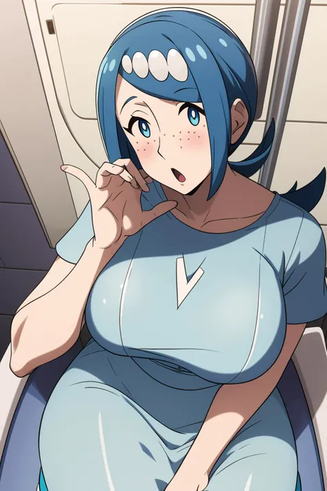 score_9, score_8_up, score_7_up, BREAK from below,,(girl sit on chair,on your back),(selfie),1girl,bulma, blue eyes, blue hair,bare shoulders, belt, cleavage, hair bobbles, hair ornament, hair over shoulder,large breast,midriff, navel, one side up, red tube top, shorts, side ponytail, (strapless, tube top,under_boob:1.2),looking at viewer,facial expression,sharp eye,smile,masterpiece, best quality,  detailed body, highly detailed, anime coloring.anime,[anime_screencap:0.8] , highly detailed,