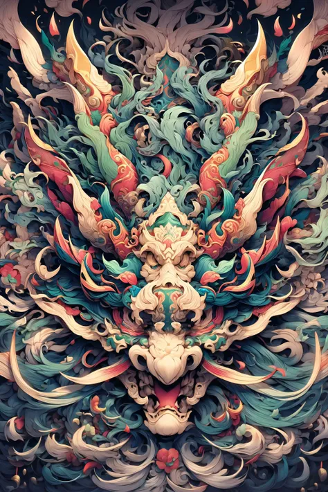 (masterpiece, top quality, best quality, official art, beautiful and aesthetic:1.2), a stunning art, abstract, ribbons, centered, intricate, highly detailed, breathtaking beauty, precise line art, vibrant, comprehensive, cinematic, deep shadows, a prickly green cactus <lora:Dhevv-HannyaMaskConcept:1.0>