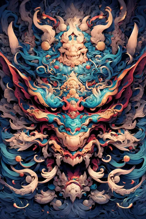 (masterpiece, top quality, best quality, official art, beautiful and aesthetic:1.2), a stunning art, abstract, ribbons, centered, intricate, highly detailed, breathtaking beauty, precise line art, vibrant, comprehensive, cinematic, deep shadows, a disgusting brown worm <lora:Dhevv-HannyaMaskConcept:1.0>