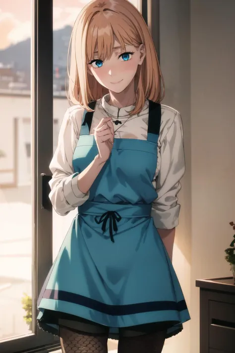 masterpiece, best quality,1girl,<lora:Loha:0.8>,chainsawman,
medium breasts  (eyes visible through hair)
blue eyes, 
pale silver hair, 
short hair , 
spiralcurl, 
wavy hair , 
hair pulled back, 
sideburns , 
closed eyes smile:1.2, 
nose blush , 
pale pink tube_top burgundy layered skirt  socks platform boots
Mont Saint Michel, warm light sunset, rays light sparkles lens flare deep shadows, depth of field peerless scenery sentimental