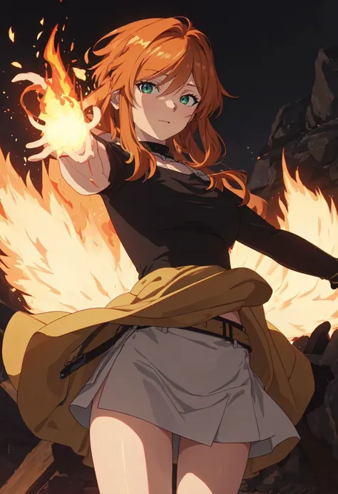 (safe:1.10), best quality, masterpiece, highres, solo, (flamme_sousounofrieren:1.10), jumping, cowboy shot, looking at viewer, anime_style, 27 <lora:flamme_sousounofrieren:0.80>