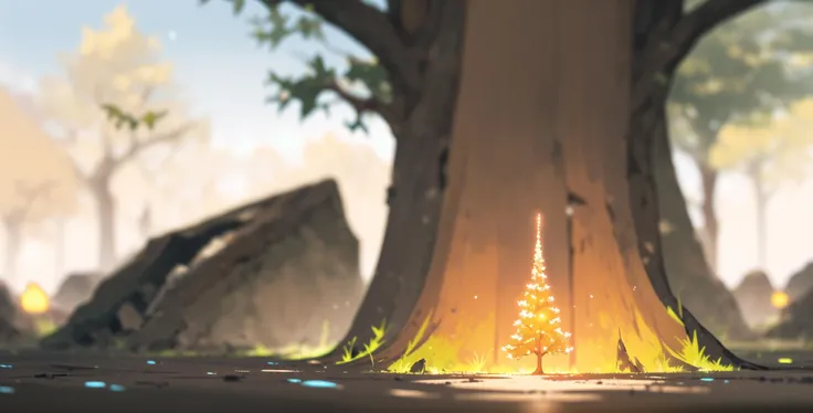 ((masterpiece)), (((best quality))),((beautiful detailed eyes)),(Brown café au lait blurry style warm tones and blurred outlines give a cozy feeling:1.3)
((no humans:1.4)), scenery, solo, glowing, tree, outdoors,, glowing eyes, looking at viewer, nature,