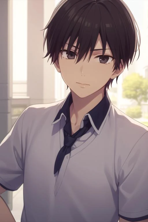 masterpiece, best quality, high quality, 1boy, solo, male focus, looking at viewer, upper body, <lora:manabe_kakeru:0.70>, manabe_kakeru