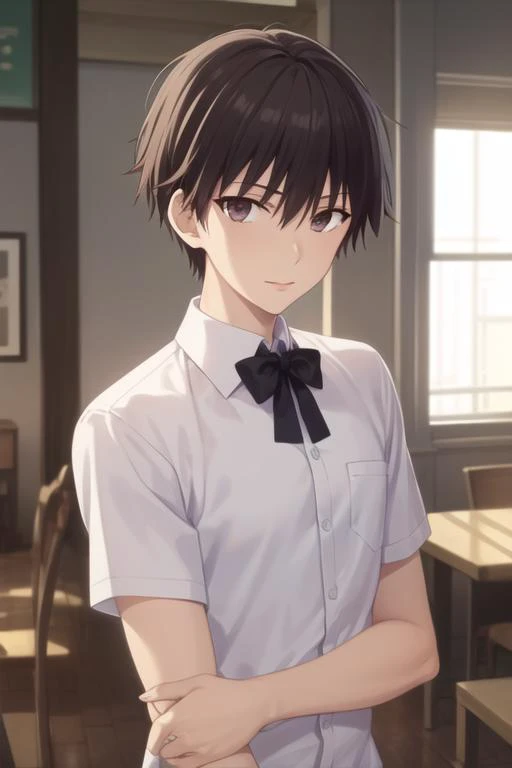 masterpiece, best quality, high quality, 1boy, solo, male focus, looking at viewer, upper body, <lora:manabe_kakeru:0.70>, manabe_kakeru