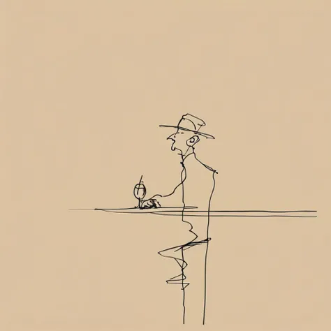 Man sitting in a pub <lora:The_Line:0.8>
