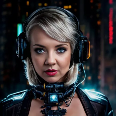 NE_nataliedormer, ((realistic:1.3), blonde hair, breasts out, ahegao, blush, sweat, pussy, pussy juice, tongue out, (brown eyes), (blonde hair:0.3), (twintails:0.4), ((Cyborg, wires, Robot body, technology, cyberpunk)), ear piercings, septum piercing, tilted head, RAW photo, a close up portrait photo of 30 y.o woman in wastelander clothes, white hair, short haircut, pale skin, slim body, background is city ruins, (high detailed skin:1.2), 8k uhd, dslr, soft lighting, high quality, film grain, Fujifilm XT3