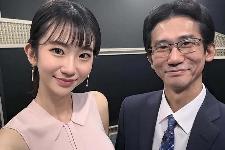 masterpiece,best quality,highly detailed beautiful,news show studio,2persons,
AND <lora:ohshimarinon_lora-06:0.8>1girl,masterpiece, best quality, High definition,(wearing a bright pink blouse),best quality,highres,portrait photography,photorealistic,shiny skin,detailed skin,professional photography,smile,(((news show studio))) 
AND <lora:yamatake V1:0.8>yamatake,(((1boy))),masterpiece,best quality,High definition,highres,portrait photography,photorealistic,shiny skin,detailed skin,professional photography,smile,(((news show studio)))
