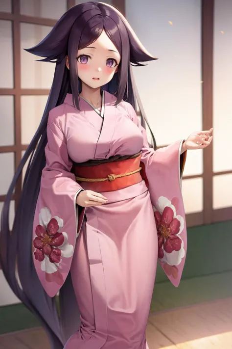 masterpiece, best quality, highres, 1girl oharu, pink kimono <lora:oharu:1>