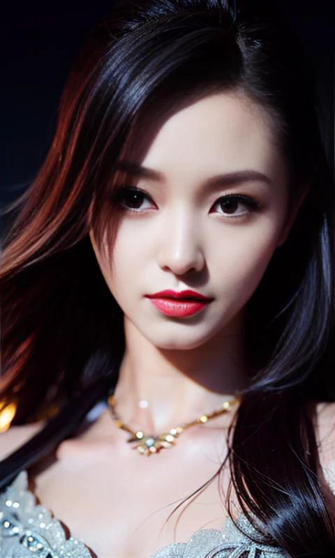 nsfw、sexy asian fashion model、glossy lipstick、smiling face、defined eyebrows、ultra detailed drama makeup、eyelashes、full body Esbian、ultra detailed latex business dress、latex bracelets、Colorful hair