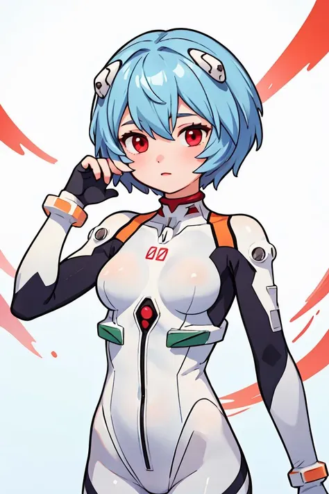 (masterpiece, best quality), 1girl, beautiful face, beautiful body,  <lora:ayanami_rei:1> ayanami_rei, plugsuit, bodysuit, interface headset, white bodysuit