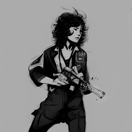 a woman, <hypernet:Ellen_Ripley:1>, (Ellen_Ripley:1.1), lora:Xiaorenshu_v10:1.2>, (Xiaorenshu style:1.5), (MONOCHROME:1.3), ART STYLE, 2D, artsyle, watercolor