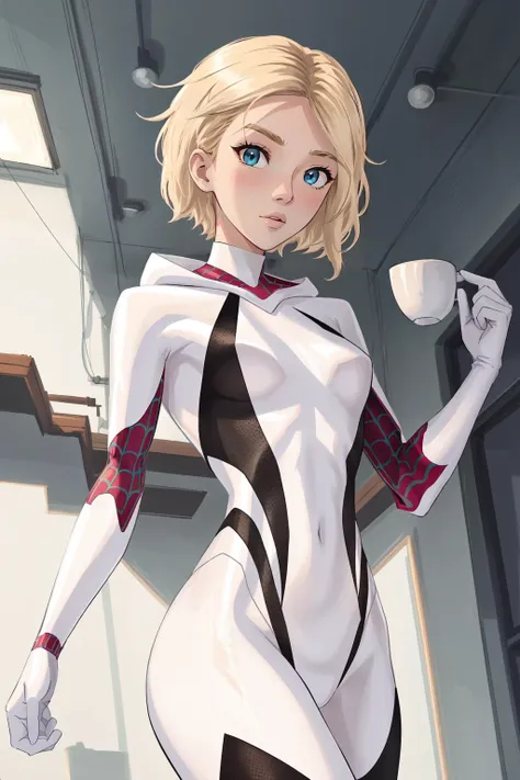 (masterpiece, best quality), intricate details,
1girl, <lora:gwen_1.5:0.8> gwen stacy, spider-gwen suit , bodysuit , superhero, blonde hair , blue hair , short hair, animification ,eyebrow piercing
