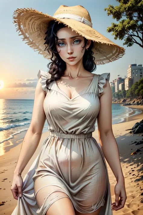 (masterpiece, best quality:1.3)
<lora:epi_noiseoffset2:1> <lora:add_detail:0.7> <lora:WolfSnowWhite:0.8>
WolfSnowWhite, 1girl, solo, beach, sunrise, soft golden light, (white dress:1.4), sun hat,