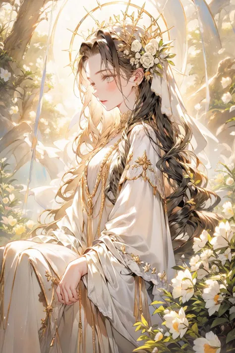 <lora:fairycore:1>, 1 girl,flower,petal