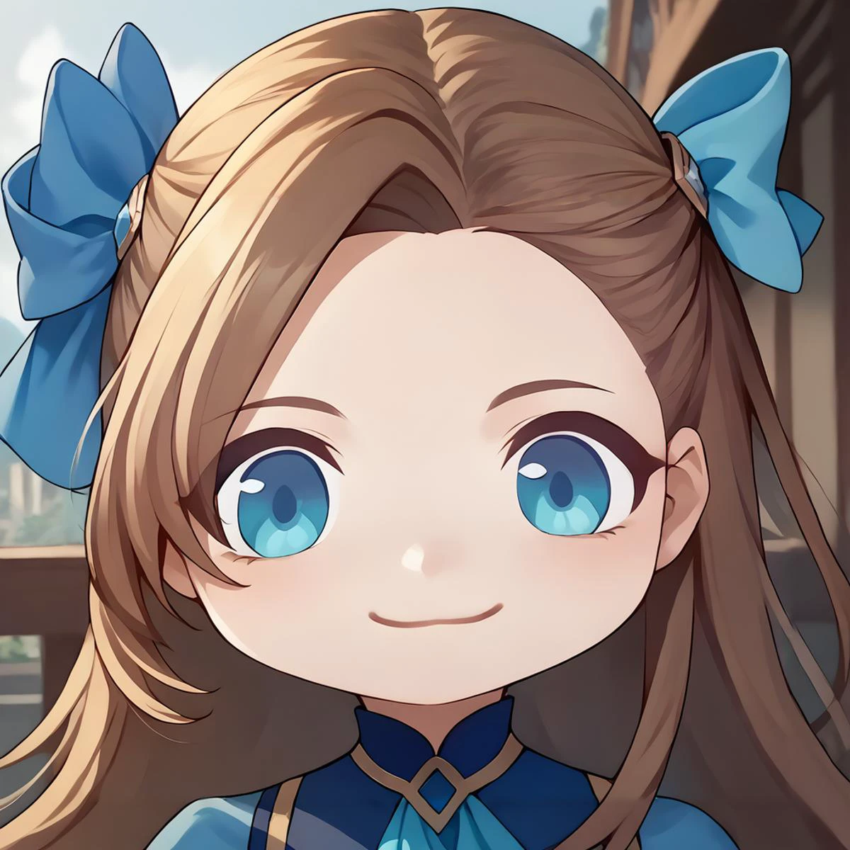 score_9, score_8_up, score_7_up, source_anime, solo, 1girl, KatarinaClaes, mutsukiface, chibi, portrait, smile, closed mouth, long hair, asymmetrical bangs, hair bow, blue dress, ascot <lora:meme_mutsukiface_ponyXL:1> <lora:ChamKatarinaClaesPonyXL:1>