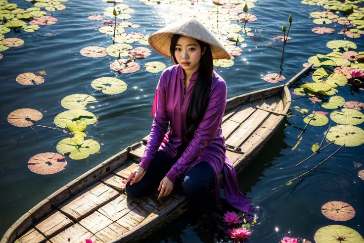 1girl, ultra high res,(realistic:1.3)), deep shadow,(best quality, masterpiece), pale skin, dimly lit, shade, highly detailed, depth of field, film grain, looking at viewer, (from above),
<lora:dongthapmuoi-000010:0.7>, dongthapmuoi, river, lotus, bloom,, (masterpiece,best quality:1.5)