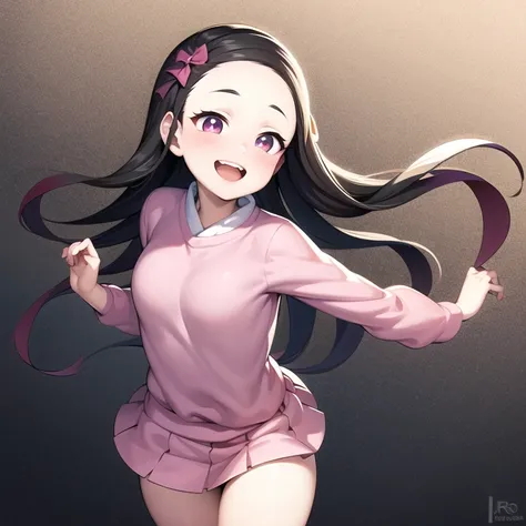 masterpiece, best quality,best quality,1 girl, <lora:nezukoDemonSlayerKimetsu_offset:0.5>,nezuko kamado,nezuko,smile,run,