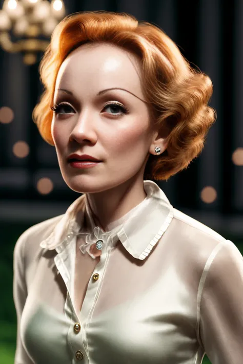 ((MarleneDietrich)), mj3d style,3dmm,3d,((portrait:1.3)), bokeh:1.2, indoors, a beautiful woman, (standing), ((white silk shirt with collar)), ((no cleavage)),feet, (high-heels), looking at viewer, (22 years old woman), medium breast, small waist, (green eyes, beautiful eyes), beautiful face, perfect illumination, beautiful detailed eyes, looking at viewer, stunningly beautiful woman, detailed hairstyle, good hands, detailed hands, good feet, (8k, RAW photo, best quality, masterpiece:1.2), (realistic, photo-realistic:1.37), ultra high res, photon mapping, radiosity, physically-based rendering, (ambient light:1.3), (cinematic composition:1.0),professional soft lighting, light on face