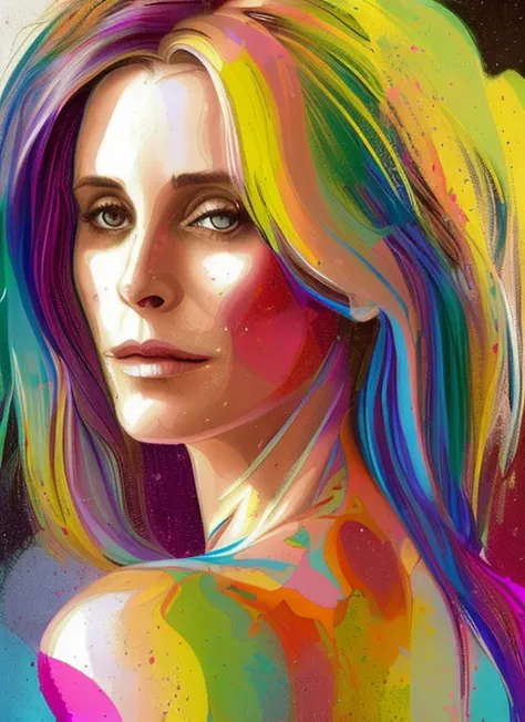 modern portrait of sks woman, rainbow colours, splatter paint, dreamy and ethereal, golden ratio, peaceful expression, ornate frilly dress, fantasy, intricate, elegant, black background highly detailed, digital painting, artstation, concept art, smooth, b sharp focus, illustration, art by patrice murciano, artgerm and greg rutkowski and alphonse mucha