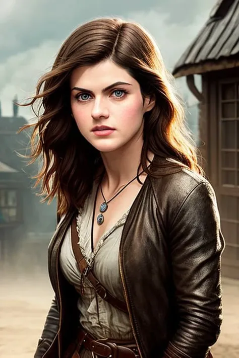 photo of alexandradaddario, fantasy style waist shot portrait of a woman as Yennefer from the Witcher, highly detailed, photorealism, digital painting, artstation, concept art, sharp focus, illustration, best quality, 4k, art by artgerm and greg rutkowski and alphonse mucham