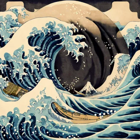 <lora:Greatwave:1>greatwave sun