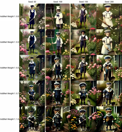 a cat wearing a sailor hat and holding a shovel in a garden with flowers and plants in the background, Carlos Catasse, bloodborne, a colorized photo, arts and crafts movement