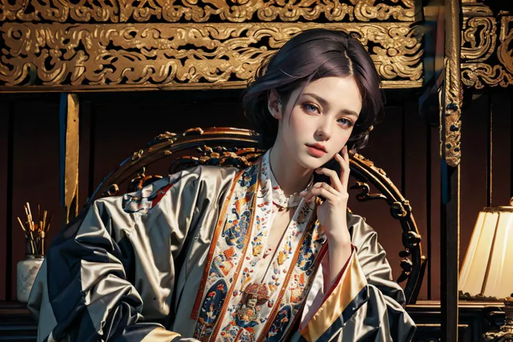 realistic,( photo-realistic), ultra hires, (masterpiece, top quality, best quality, official art, beautiful and aesthetic, raw photo:1.4),(high detailed skin:1.2), ultra realistic, 32k,
BREAK
1girl, <lora:Vietnamese_village_communal_house_2:0.9>, Vietnam temple, dinhlang, (temple indoor:1.2), wide shot,
<lora:Kafka_v26:0.9>,kafka, purple eyes, purple hair, eyewear on head, sunglasses, narrow waist, dynamic pose, dynamic angle,
BREAK
<lora:Nhatbinh-000004:0.7>,