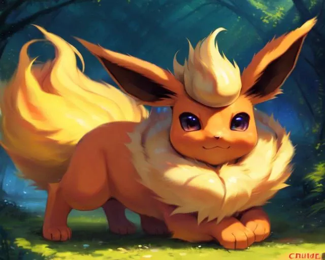 <lora:S1-Furry-Eeveeution:0.72>, Furry-Eeveeution,
uploaded on e621, by Pino Daeni, by Ruan Jia, by Shiitakemeshi, by Alayna Lemmer, by Carlo Galli Bibiena,
(front view), solo ((orange feral Flareon)) with (((orange body))) and ((clear eyes)) and ((white tuft)) and (light yellow feral tail),(((detailed Chunie feral [Flareon]))),(detailed Chunie lighting),(detailed fur),[detailed Shiitakemeshi skin],(cinematic lighting),[detailed ambient light],[detailed face and eyes],[starry],[genital focus],((half body shadow)),backlighting,crepuscular ray,[gray natural lighting],[ambient light on the belly],[higher body and limbs detail],[realistic proportions],[explict content],[sharp focus],(questionable content),(shaded),((masterpiece)), 
((full-length portrait)),
((all fours at swamp with gift box on rainy day)), 
((looking at viewer))