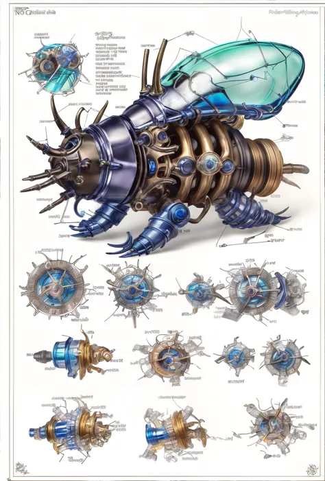 <lora:BoduMedical-06:0.25> bodumedical
medical diagram of a mechanical pneumatic complex translucent colored glass jewel rhinoceros beetle mechanism, shiny titanium metal, valves and springs, large main diagram, small callouts, notations, (extremely detailed), vibrant colors,
<lora:add_detail:1>