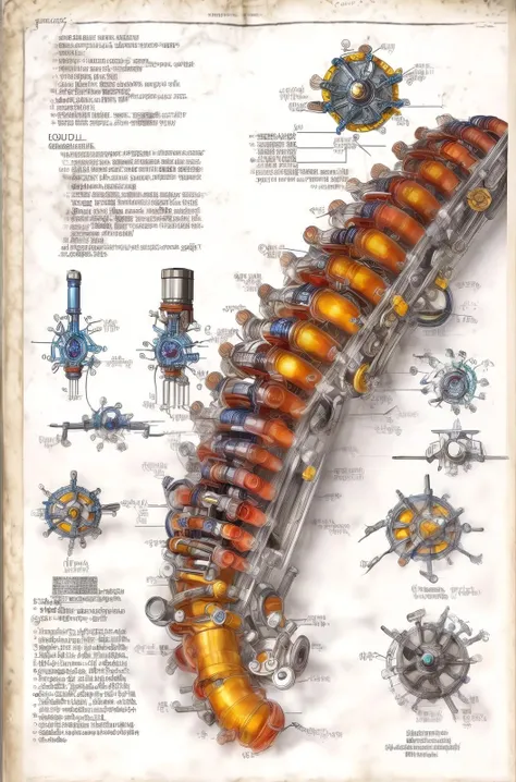 <lora:BoduMedical-06:0.25> bodumedical
medical diagram of a mechanical pneumatic complex jewel centipede mechanism, shiny metal, valves and springs, large main diagram, small callouts, notations, (extremely detailed), vibrant colors,
<lora:add_detail:1>