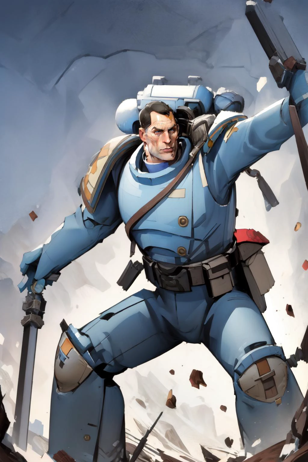 (masterpiece, best quality), intricate details,
1boy, man, <lora:mediclorav1:0.8> tf2med,
<lora:Primarismarines4:0.8> Primaris,